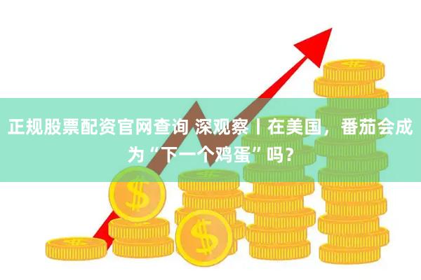 正规股票配资官网查询 深观察丨在美国，番茄会成为“下一个鸡蛋”吗？